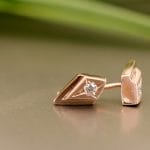 art deco studs gold diamond