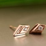 art deco studs gold diamond