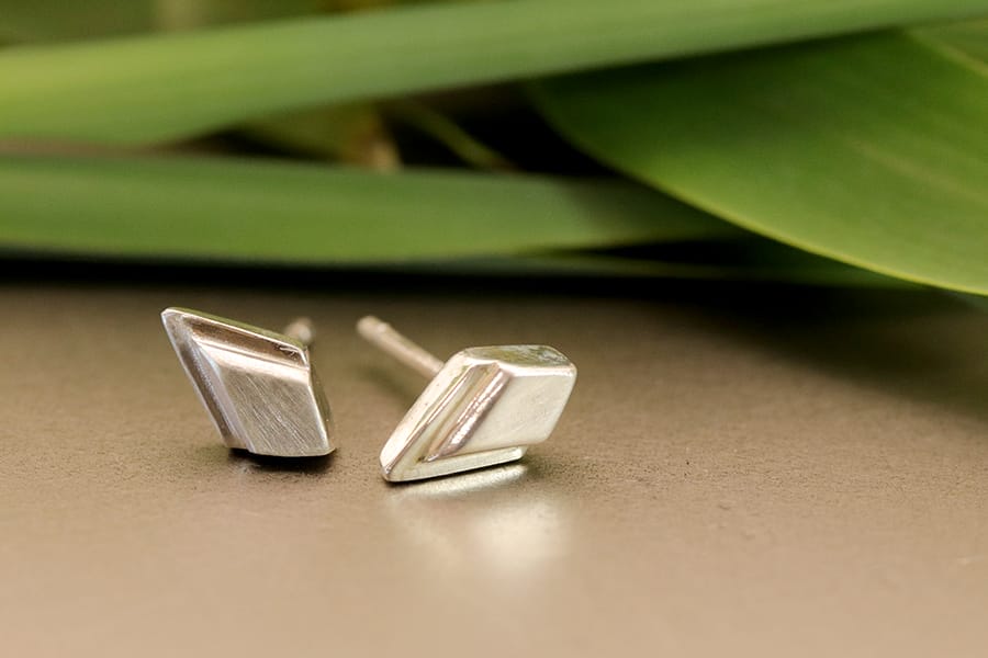 Sterling silver art deco studs