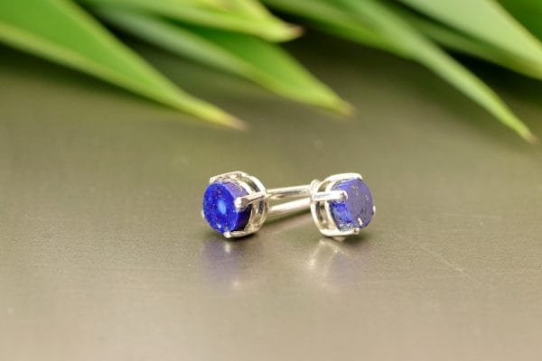 sterling silver studs with lapis lazuli