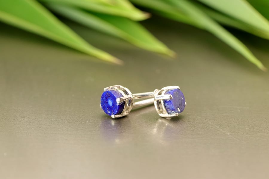 sterling silver studs with lapis lazuli