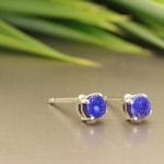 sterling silver studs with lapis lazuli